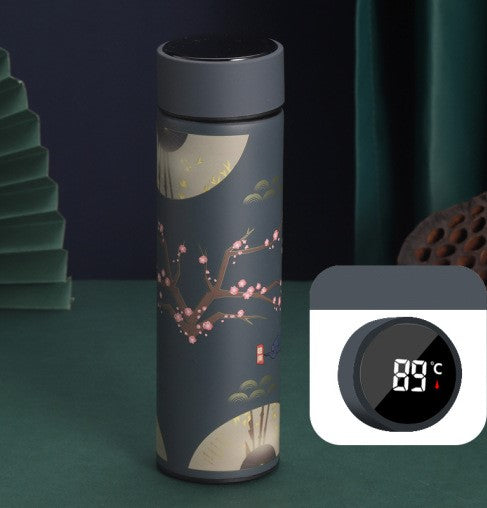 Vacuum Insulated Tea Flask with Traditional Art