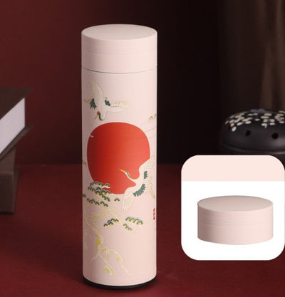 Vacuum Insulated Tea Flask with Traditional Art