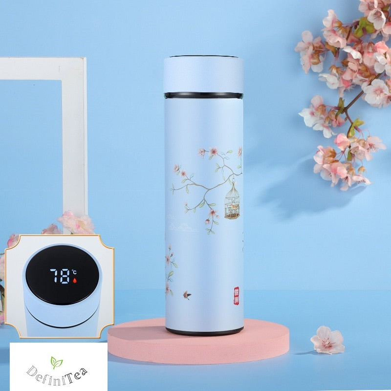 Vacuum Insulated Tea Flask with Traditional Art