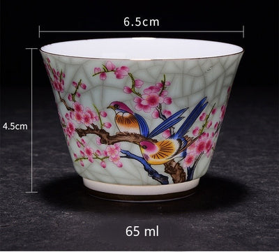 Traditional Song Bird Premium 5-Piece Tea Set