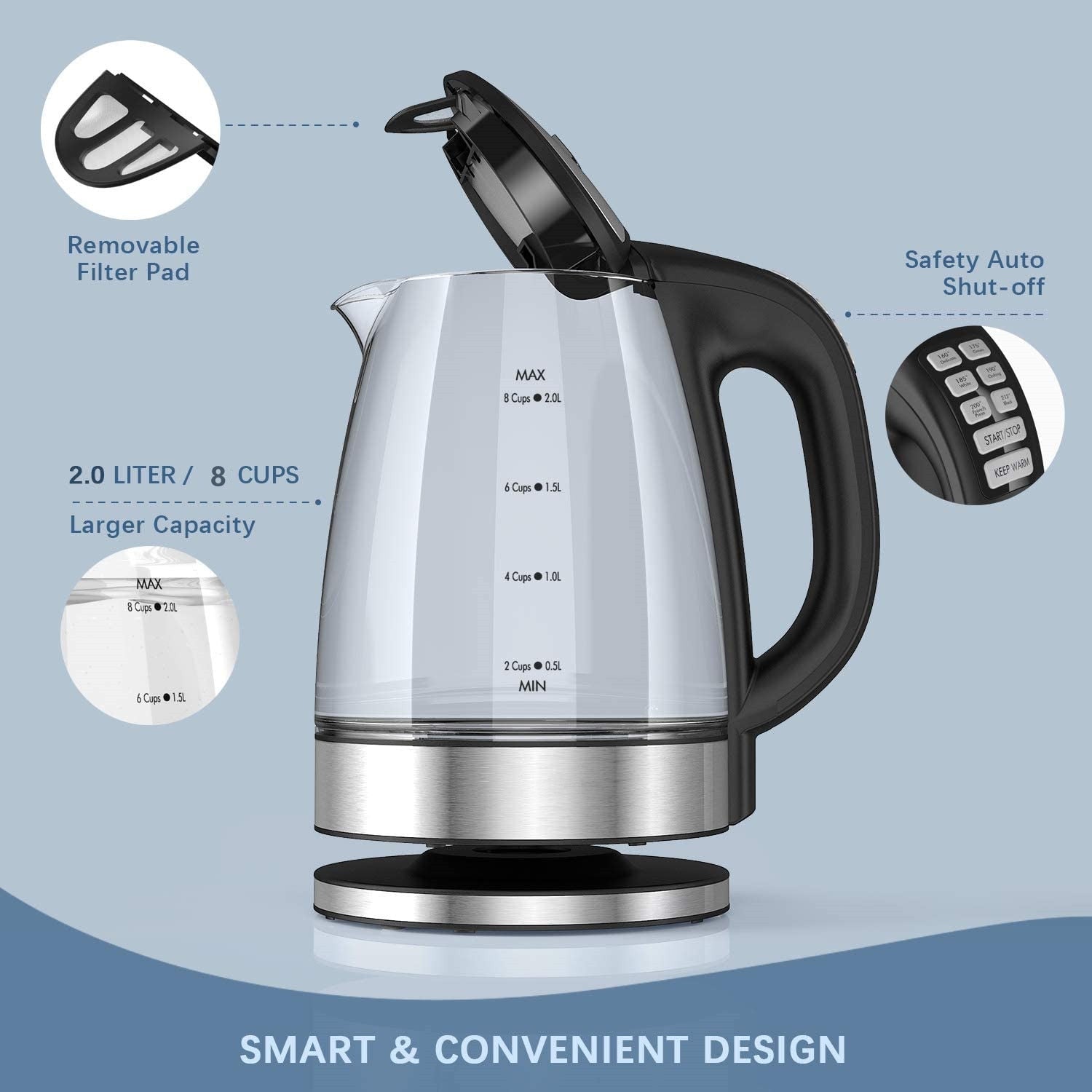 Mulit-Tea Multi-Temp Electric Tea Kettle (120V/220V)