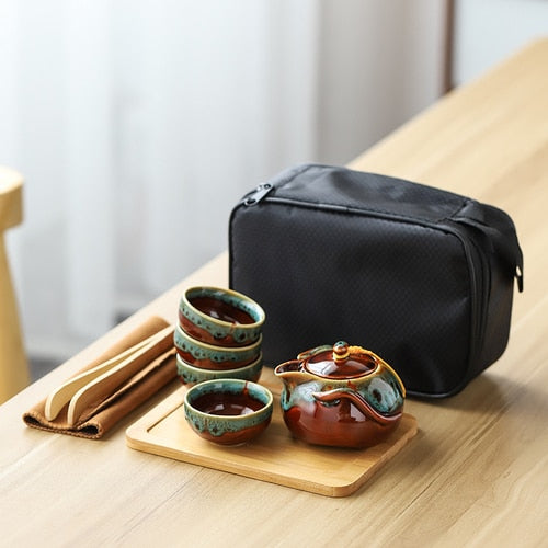 5 Piece Travel Tea Set In Carrying Bag | DefiniTea